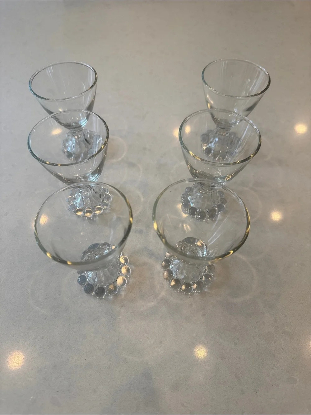 Anchor Hocking  Berwick boopie Clear Glass Stemmed Dessert Goblets - Set of 6